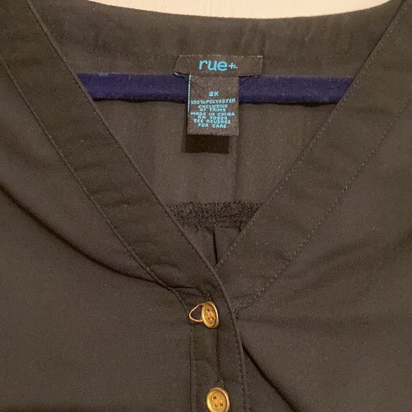Rue black with button details shirt - Picture 2 of 4